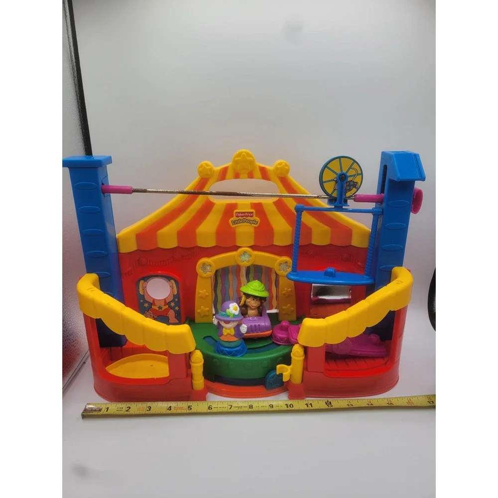 Fisher Price Little People Big Top Circus Playset 77689 Vtg 2002 Clown Monkey